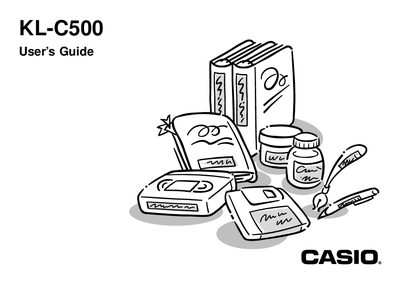Casio KL-C500 Label Printer User's Guide - cover page