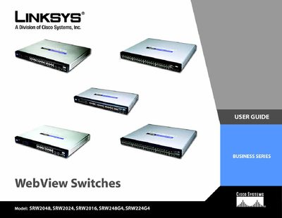 Linksys SRW2048/2024/2016/248G4/224G4 WebView Switches User Guide