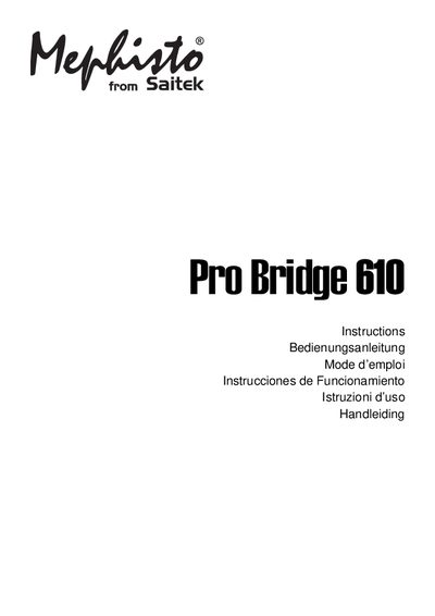 Saitek Pro Bridge 610 User Manual - cover page