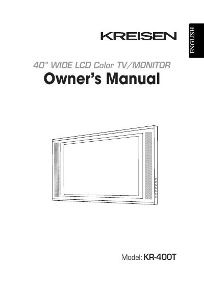 Kreisen KR-400T TV/Monitor Owner's Manual - cover page