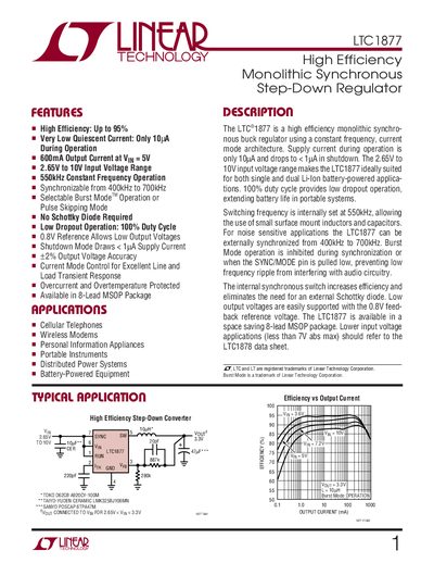 Linear Technology LTC1877 Datasheet - cover page