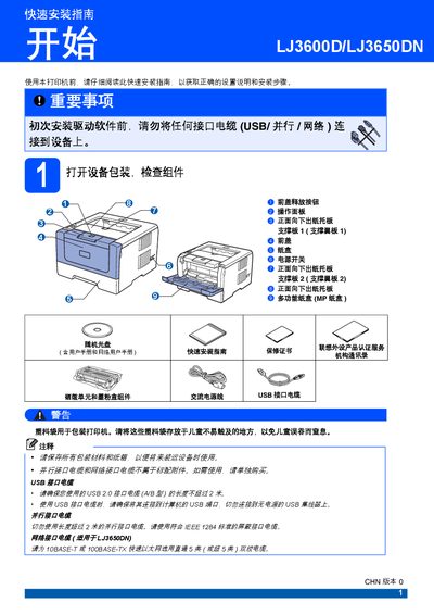Lenovo LJ3600D/LJ3650DN Quick Installation Guide