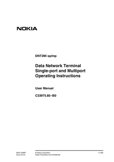 Nokia DNT2Mi sp/mp User Manual - cover page