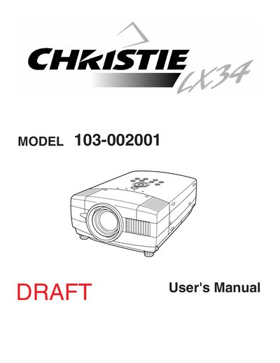 CHRISTIE LX34 103-002001 user manual - cover page