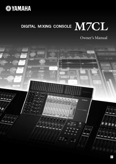 Yamaha M7CL Digital Mixing Console Owner's Manual
