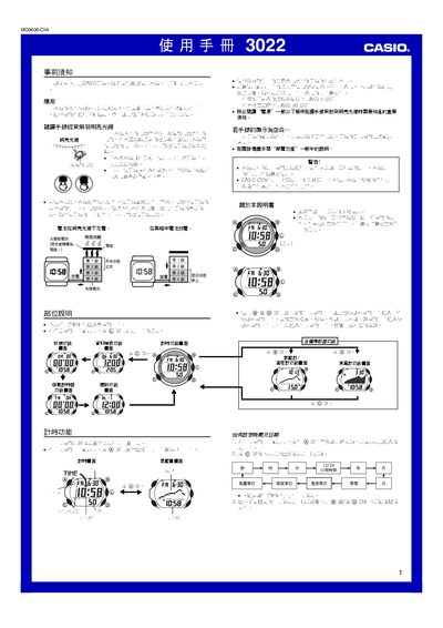 Casio 3022 User Manual - cover page