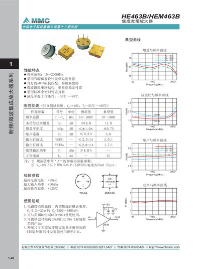 HBM HE463B/HEM463B Broadband Amplifier Manual - cover page
