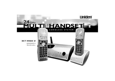 Uniden DCT4960-2 Multi-Handset System Telephone Owner's Manual - cover page