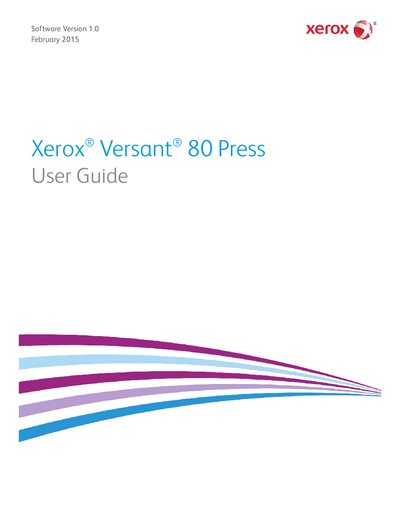 Xerox Versant 80 Press User Guide - cover page