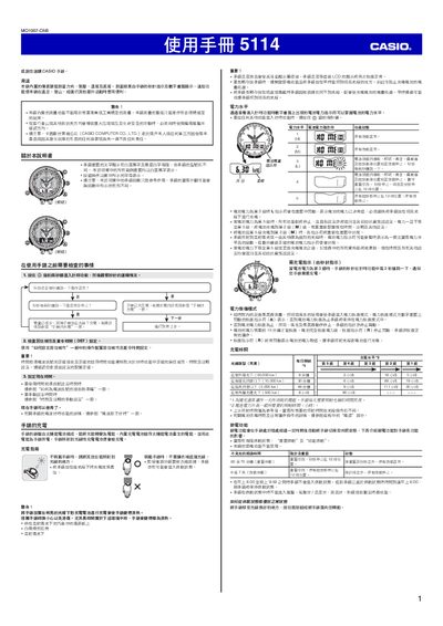 Casio 5114 Watch User Manual - cover page