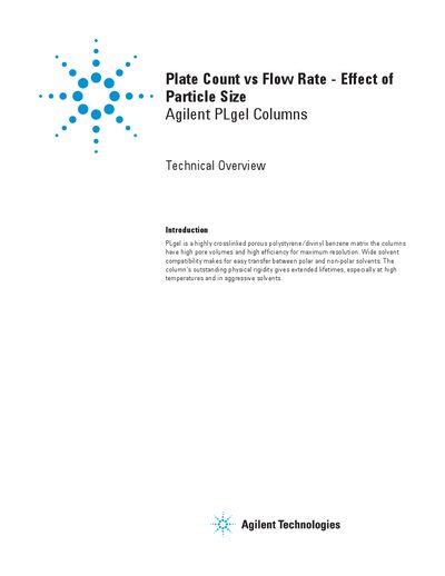 Agilent PLgel Columns Technical Overview - cover page