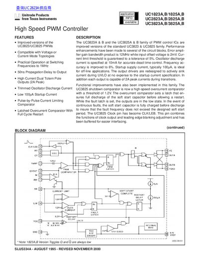 Texas Instruments UC1823A/B, 1825A/B PWM Control IC Datasheet - cover page
