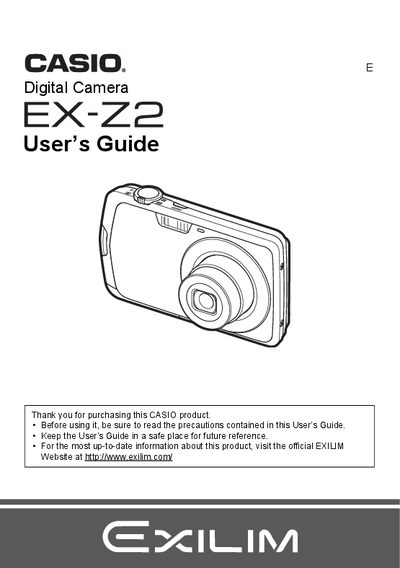 Casio EX-Z2 Digital Camera User's Guide