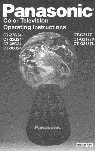 Panasonic CT-27G24/CT-32G24/CT-35G24/CT-36G24/CT-G2177/CT-G2177X/CT-G2187L Color Television Operating Instructions - cover page