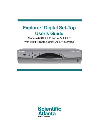 Scientific Atlanta Explorer Digital Set-Top User Guide - cover page