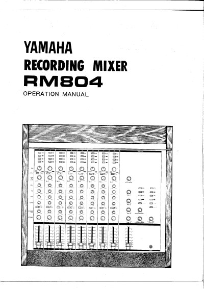 Yamaha RM804 Mixer Operation Manual - cover page
