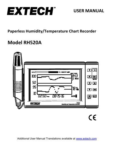 Extech RH520A Temperature + Humidity Chart Recorder User Manual