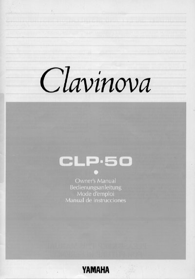 Yamaha CLP-50 Digital Piano Owner's Manual - cover page