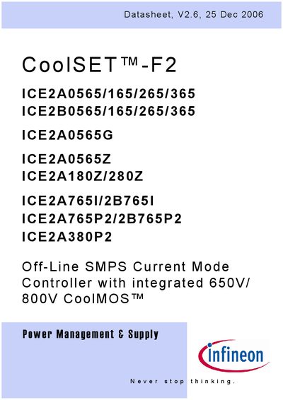 Infineon CoolSET-F2 Datasheet