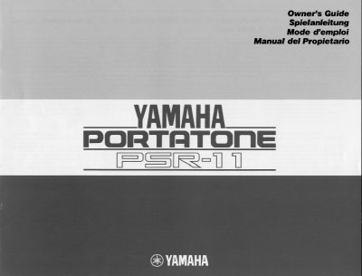 Yamaha PSR-11 PortaTone Owner's Guide - cover page