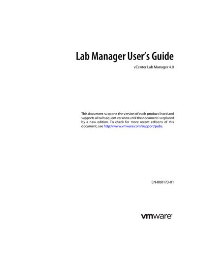VMware vCenter Lab Manager 4.0 User Guide