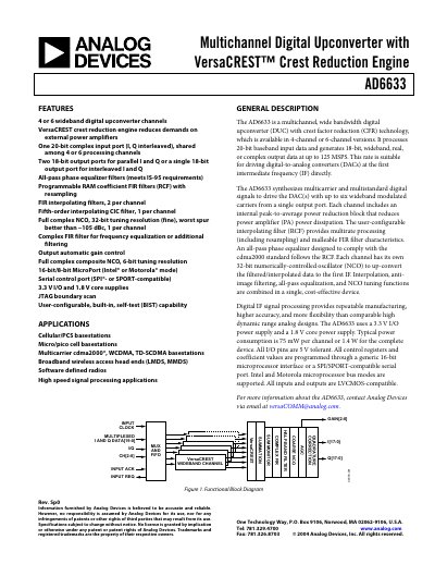 Analog Devices AD6633 Multichannel Digital Upconverter Handbook