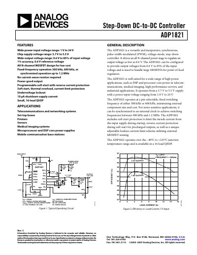 Analog Devices ADP1821 Step-Down DC-DC Controller Handbook