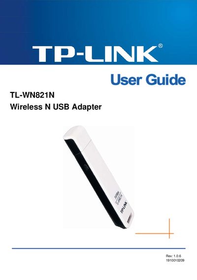 TP-Link TL-WN821N Wireless N USB Adapter User Guide