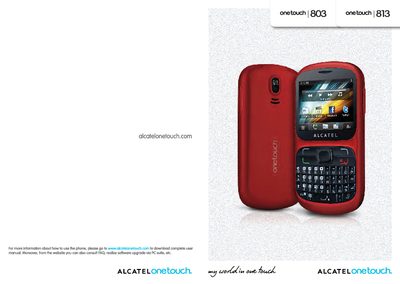 Alcatel One Touch 813 User Manual - cover page