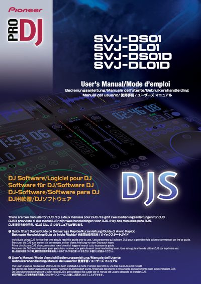 Pioneer SVJ-DS01/-DL01/-DS01D/-DL01D user manual - cover page
