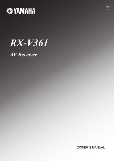 Yamaha RX-V361 AV Receiver Owner's Manual - cover page