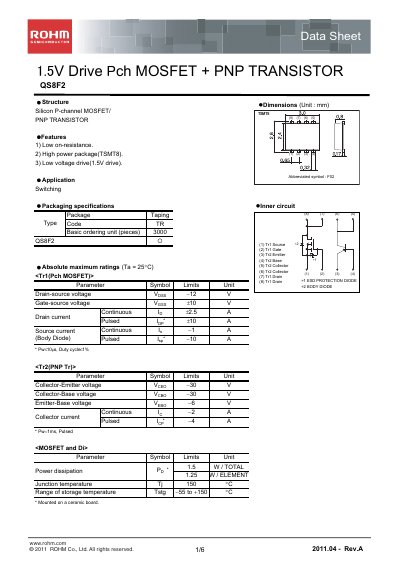 ROHM QS8F2 Data Sheet - cover page