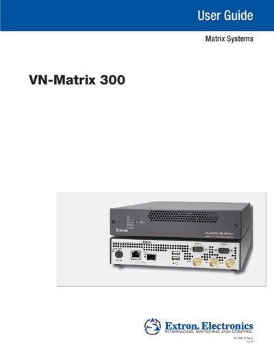 Extron VN-Matrix 300 User Guide - cover page