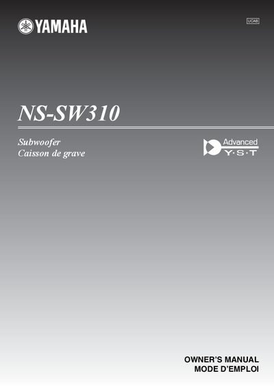 Yamaha NS-SW310 Subwoofer Owner's Manual - cover page