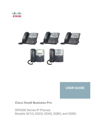 Cisco SPA500 Series IP Phone 501G/502G/504G/508G/509G User Guide - cover page