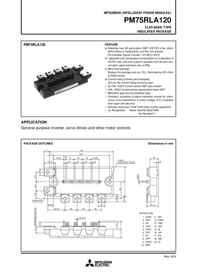 MITSUBISHI PM5RLA120 Manual - cover page