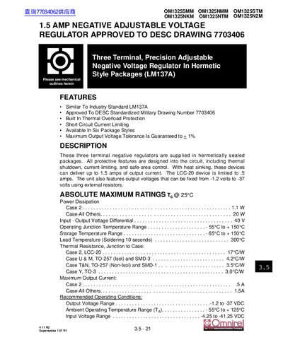 Omnlrel OM1325SMM OM1325NKM OM1325NMM OM1325NTM OM1325STM OM1325N2M handbook - cover page