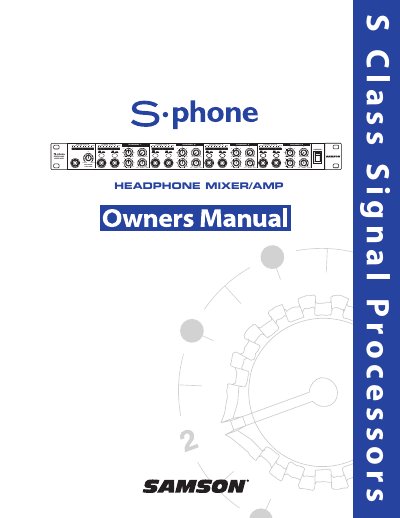 Samson Sephone Headphone Mixer/AMP User Manual - cover page