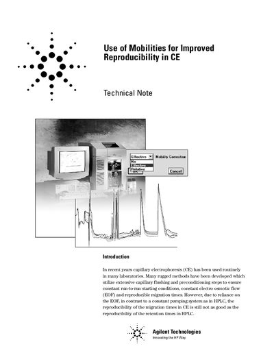 Agilent ChemStation A.06 Mobility Correction Technical Note - cover page