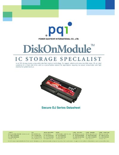 Power Quotient International Secure DJ Series Datasheet - cover page