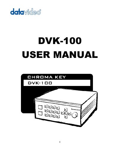 Yangming DVK-100 Chroma Keyer User Manual - cover page