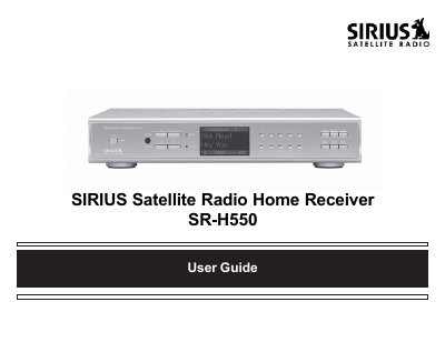 SIRIUS SR-H550 Satellite Radio Home Receiver User Guide - cover page