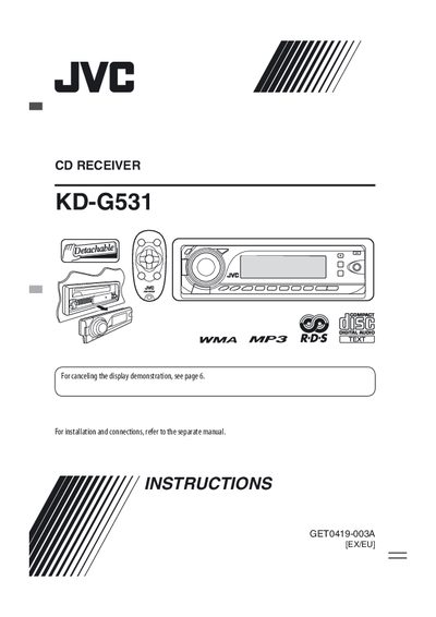 JVC KD-G531 CD Receiver User Manual - cover page