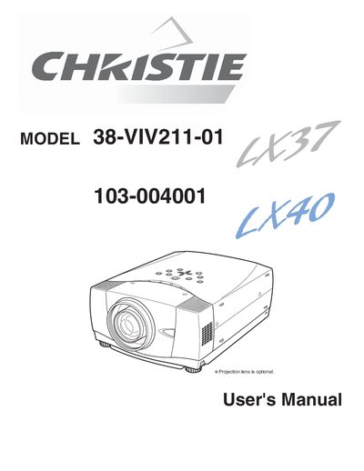 CHRISTIE LX37 38-VIV211-01 User's Manual - cover page