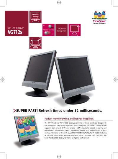 ViewSonic VG712S LCD Monitor User Manual - cover page