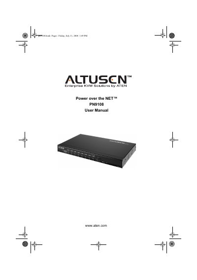 ATEN PN9108 User Manual - cover page