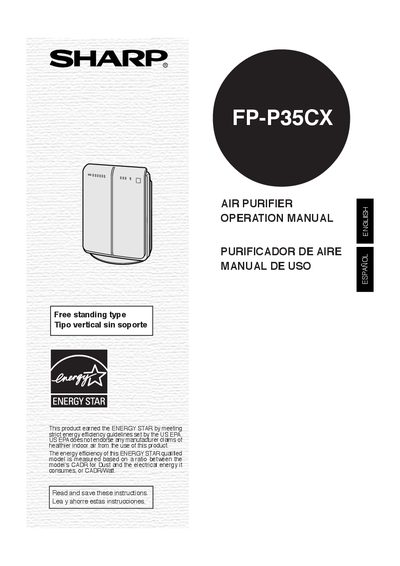Sharp FP-P35CX Air Purifier Operation Manual - cover page