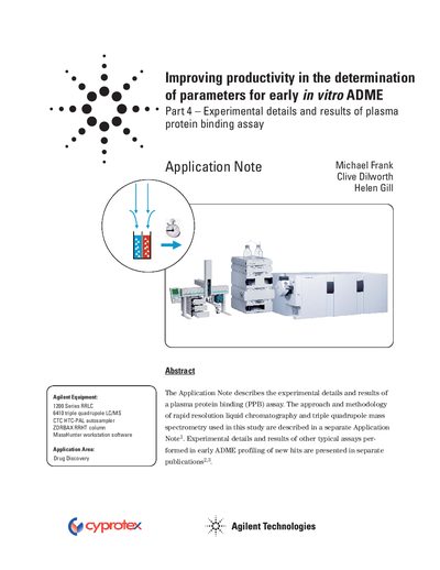 Agilent Improving Productivity in the Determination of Parameters for Early In Vitro ADME Part 4