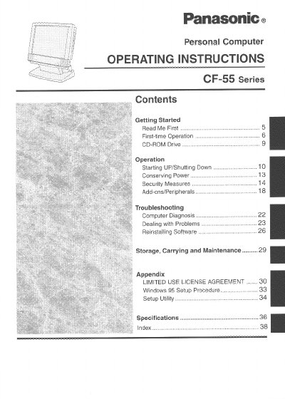 Panasonic CF55F5F4AM Manual