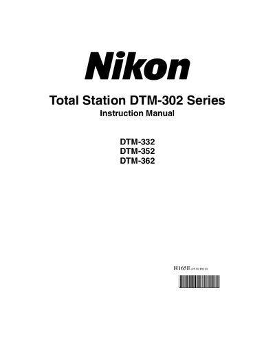Nikon DTM-332/352/362 Total Station User Manual - cover page
